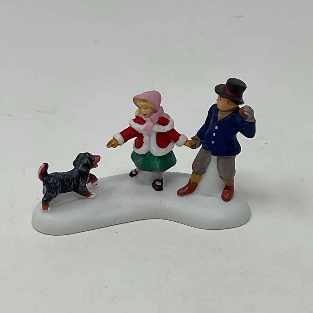 Dept 56 Dickens Village Series Heritage Playing With A Puppy Christmas 56.58811